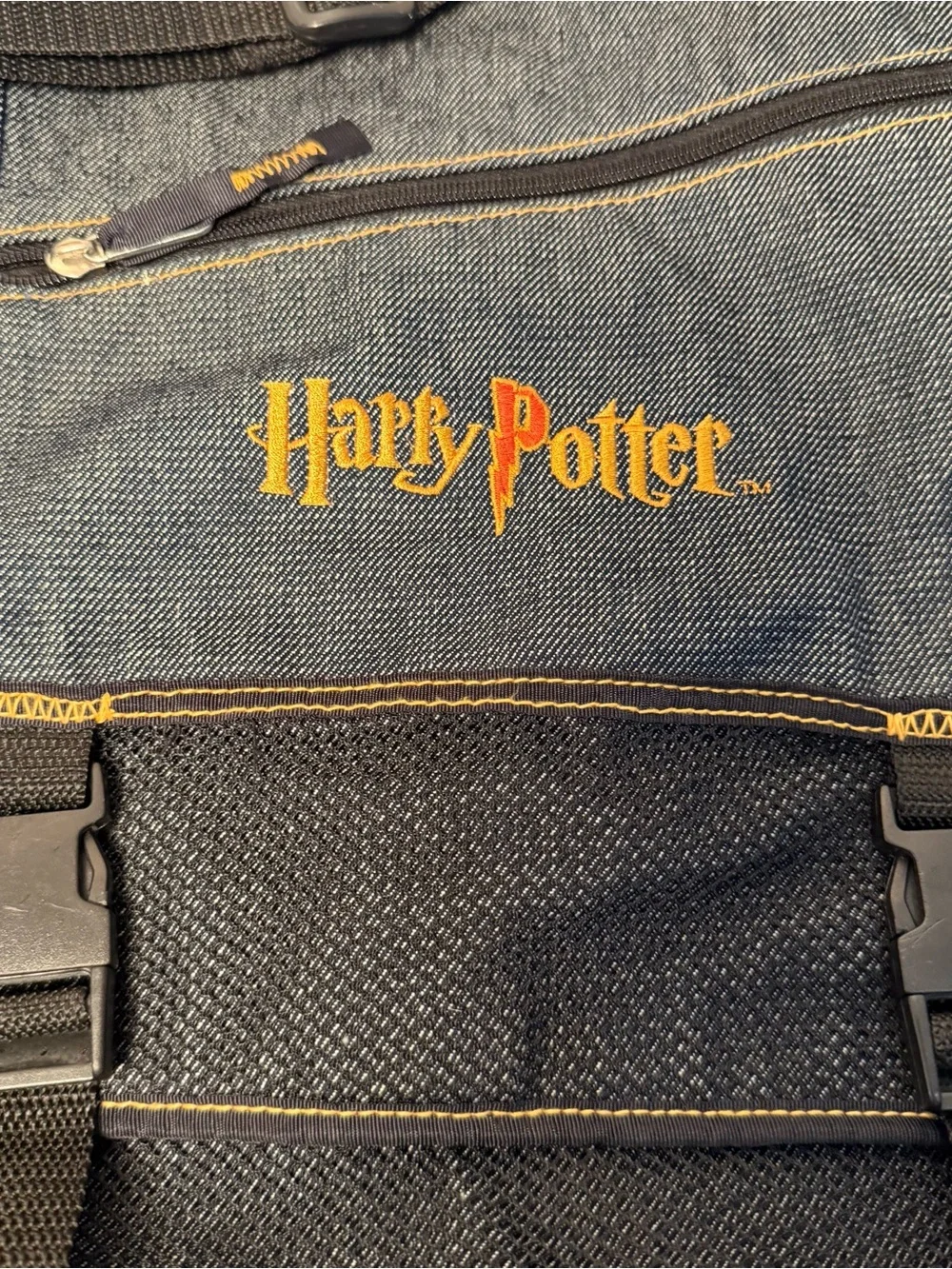 Vintage 2001 Harry Potter Blue Denim School Messenger Laptop Bag NWT
